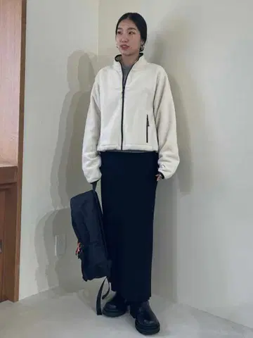 아이보리 플리스 자켓