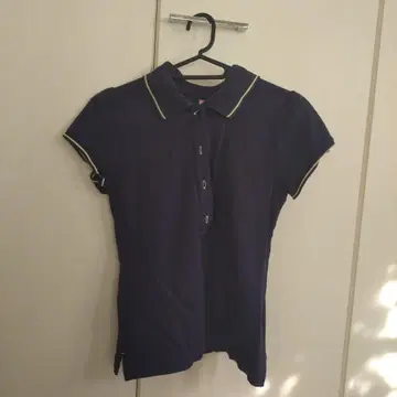 네이비 피케 셔츠 플레어 스커트 셋업