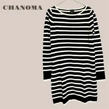 [ 레이시 디어 랜트 ] 니트 원피스 튜닉 M 실크 캐시미어 화이트 블랙