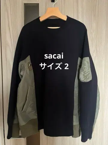 sacai 스펀지 맨투맨 네이비 사이즈 2 M~L