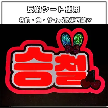 네임보드 승철 세븐틴 SEVENTEEN 반사 시트 빨간색