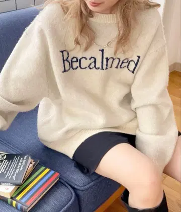 [ Ungrid ] 로고 루즈 니트