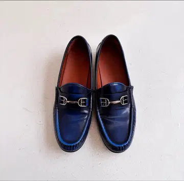 BALLY 가죽 로퍼 37 1/2 네이비 24~24.5
