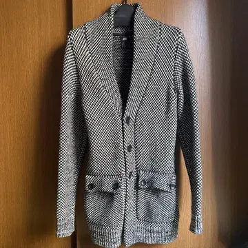 H&M 하운드투스 체크 무늬 남성용 롱 가디건