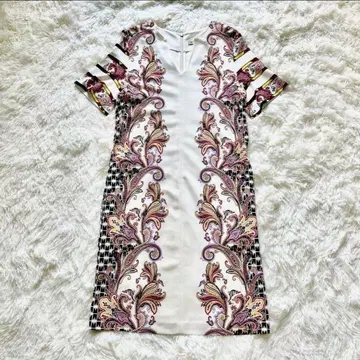 새상품급 에트로 원피스 멀티 컬러 페이즐리 스트레치 38