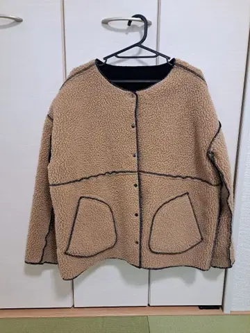 어반 리서치 보아 자켓 리버서블 베이지 네이비 2 포켓