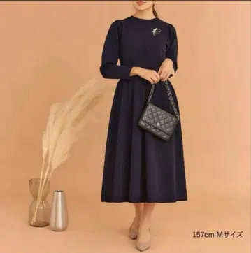 Lieulien 홀가먼트 니트 원피스 소다 말리에 네이비 S