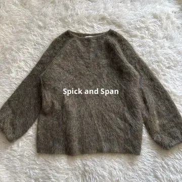 스픽앤스팬 모헤어 혼방 샤기 니트 플레어 슬리브 스웨터 새상품급