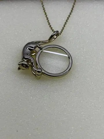 고양이 디자인 루페 목걸이