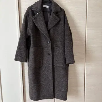 다크 그레이 브라운 오버 사이즈 롱 코트