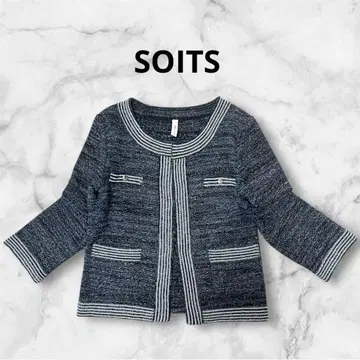 새상품급 SOITS F 노카라 자켓 니트 긴팔 가디건 일본제