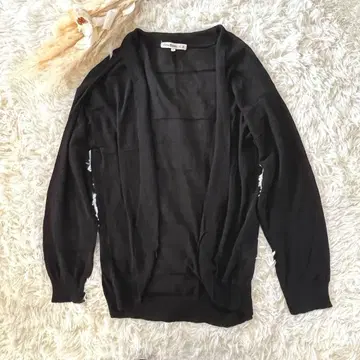 [ 큐티 블론드 ] 블랙 가디건 비침 L 사이즈 캐주얼