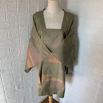 새상품 도효 코트 롱 고급 순수 실크 구름 무늬 염색