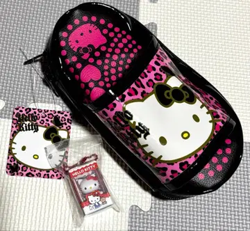 키티 샌들 파우치 레오파드 무늬 산리오 초코박스 아베일 핑크