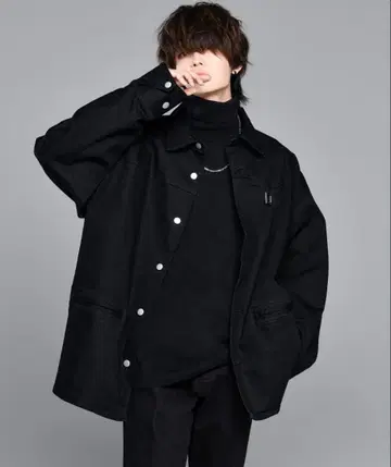 ADRER 스트레치 데님 오버 카 코트