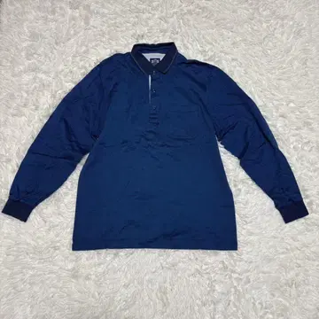 LeCENT 남성용 긴팔 피케 셔츠 L 블루 골프 면 코튼