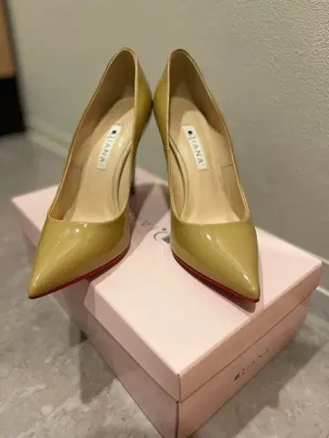 에나멜 소재 베이지 하이힐 / DIANA (다이애나) 23cm 일본제