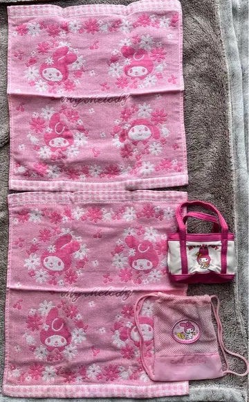 마이멜로디 4세트 손수건 2개 미니 토트백 냅색