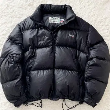 USA제 90s L 사이즈 Schott 육후 다운 자켓 드로우 코드