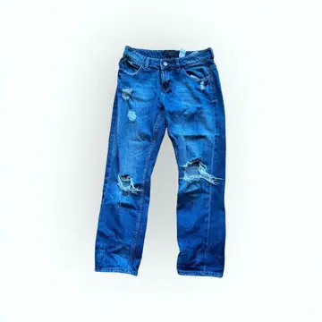 자라 베이직 데님 M 34 데미지 진 블루