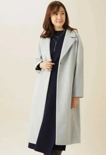 NATURAL BEAUTY BASIC 체스터 코트 라벤더 스카이블루