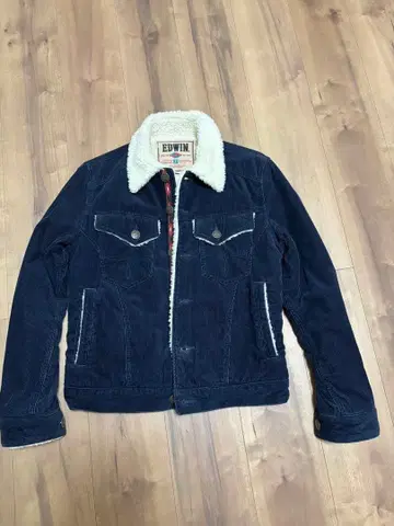 EDWIN 네이비 보아 코듀로이 자켓