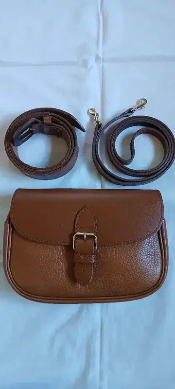 브라운 가죽 숄더백