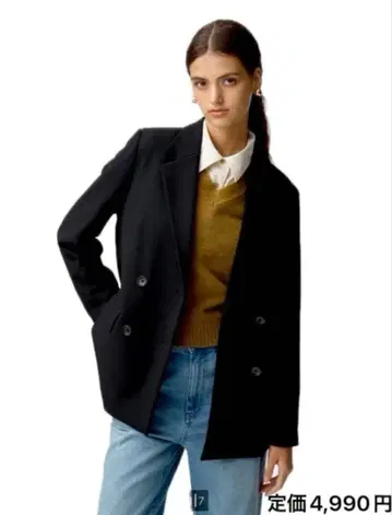 더블 브레스트 자켓 M 블랙