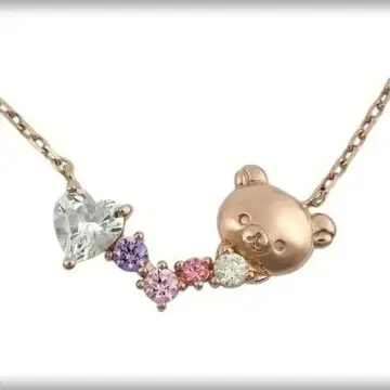 코리락쿠마 핑크 골드 목걸이