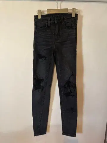 AMERICAN EAGLE 데미지 스키니 데님 다크 그레이