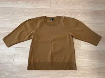 INDIVI 브라운 칠부 소매 니트 34 작은 사이즈