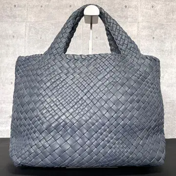 [새상품급] FALORNI 인트레차트 블루 그레이 램 가죽 토트백