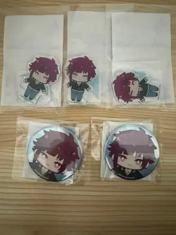 A3! 세가 럭키 쿠지 아리스가와 호마레 아크릴 스탠드 캔뱃지 세트