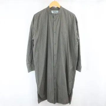 새상품급 Dulcamara 스트라이프 밴드 카라 롱 셔츠 남성용 1