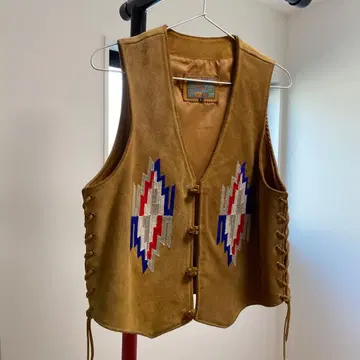 [ 새상품급 ] 인디언 클래식 스웨이드 치마요 가죽 베스트 아메카지