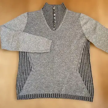 캐시미어 100% 하이넥 스웨터 그레이