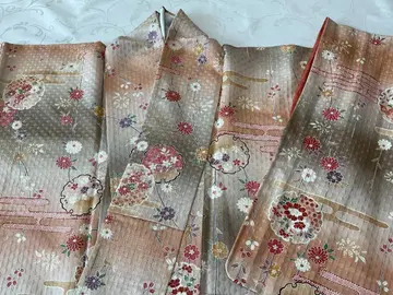 코몬 기모노 순수 실크 이중 기모노 꽃무늬 새상품 미사용 기장 157cm