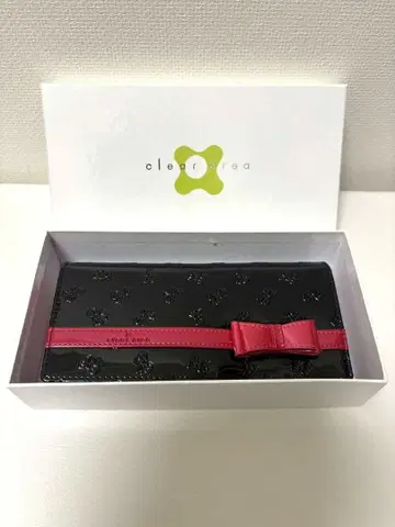 새상품 클리어 클레어 clear crea 장지갑 에나멜 블랙 핑크