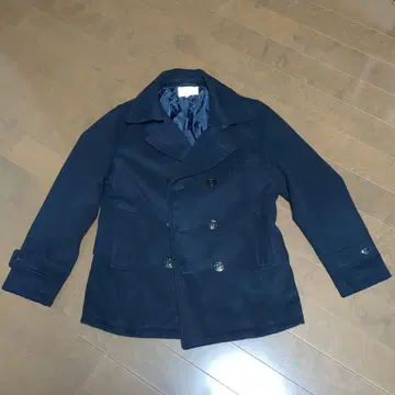 네이비 더블 코트