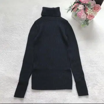 spick&span 리브 터틀넥 스웨터 블랙