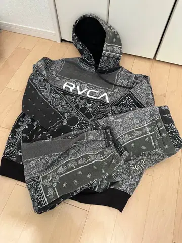 RVCA 반다나 패턴 플리스 후드티 L 사이즈
