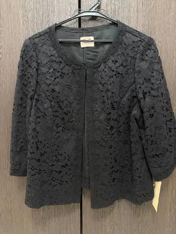 Rose Tiara 블랙 레이스 노카라 자켓 택 포함