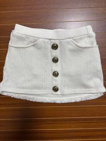 미니 스커트 니트 화이트