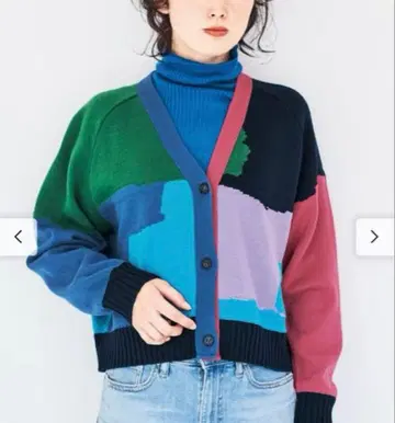 펠리시모 LL 유니컬러 색을 즐기는 니트 숏 가디건 일본제