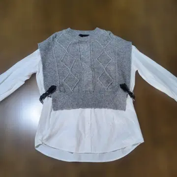 micalle micalle 케이블 니트 레이어드 스웨터 도킹