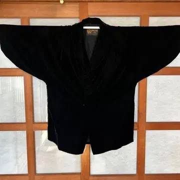 고급스러운 일본 의류 코트 겉옷 벨벳 벨로아 블랙 독일제 쇼와 레트로