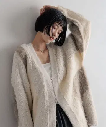 로리즈팜 샤기 ZIP 가디건