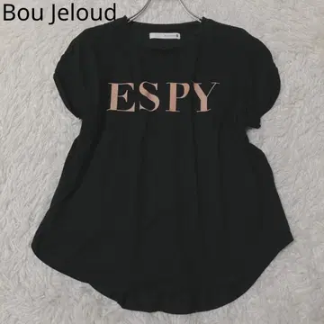 부즈루드 반팔 티셔츠 라운드 헴 로고 면 100% 블랙 F