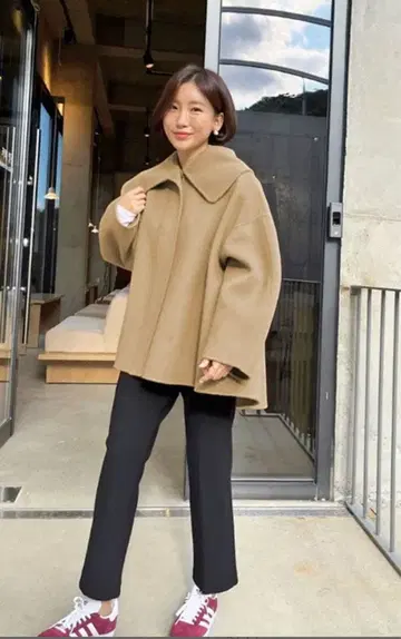 베이지 오버 사이즈 플리스 자켓