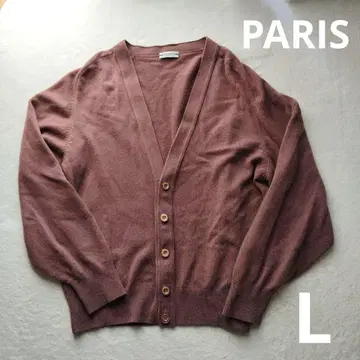 PARIS 캐시미어 100% V넥 가디건 L